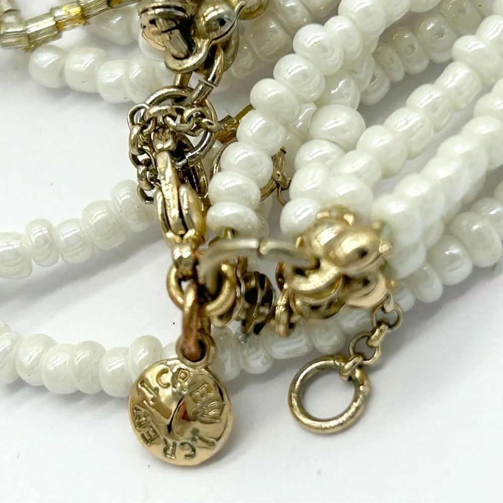 J. Crew White Beaded Multi-Strand Necklace